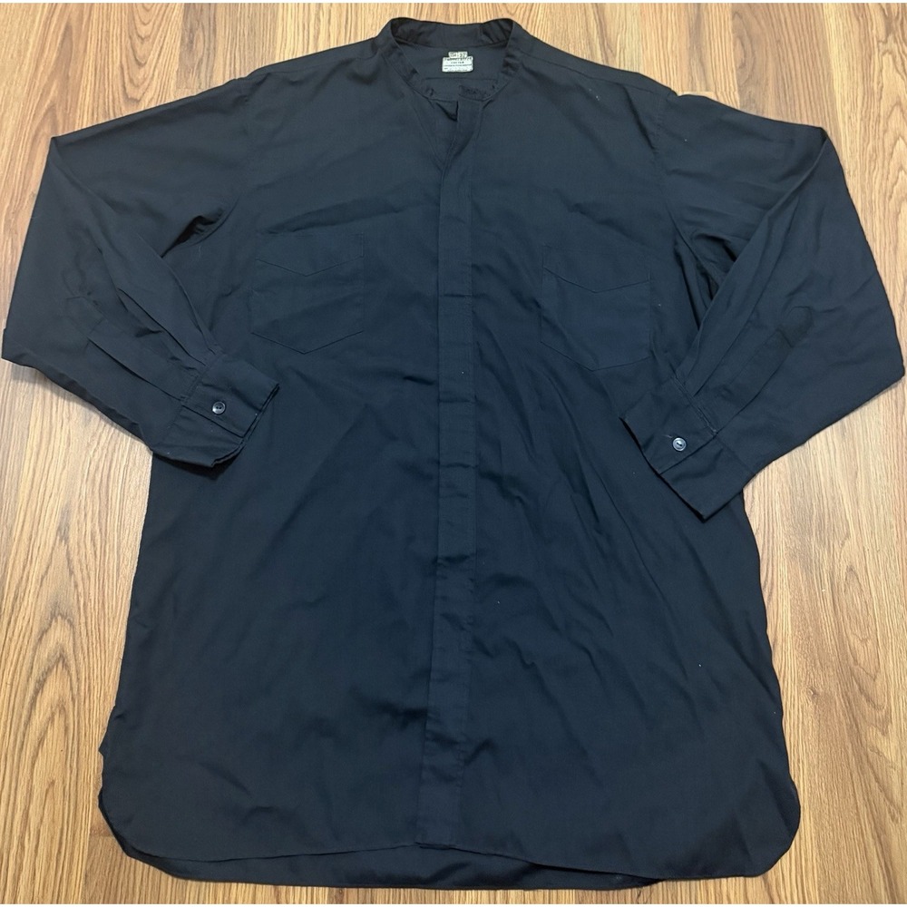 Vintage J Wippell Exeter Clergy Shirt Mens 15.5 32 Black Made In England